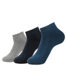 Jockey 7039 MenS Compact Cotton Terry Low Show Socks With Stayfresh Treatment (Pack Of 3)_Black, Mid Grey Melange & Navy_Free S
