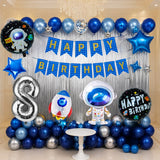 FI FLICK IN 52 Pcs Space Theme 8th Birthday Decoration Kit with Balloons & Foils