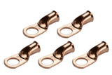 TEMCo 5 Pack Bare Copper Welding Battery Cable Ends, Lugs Terminal 1 AWG 1/2 Hole (6 AWG to 1/0 AWG Options Available)