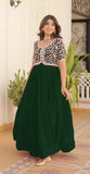 Wedani Georgette Anarkali Gown With Embroidered Top For Women (In Alpha S Regular Green),GREEN,S,Georgette,anarkali,