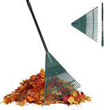 ORIENTOOLS Garden Leaf Rake, Garden Rakes for Lawns Leaves with 4260 Adjustable Black Handle Rake, 22 Strong Tines Plastic Hea