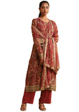 Gosriki Women'S Rayon Viscose Straight Printed Kurta With Pant & Dupatta (Anidra Red-Gs_L_Red_Large),Red,,B0DY82FD6P