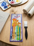Art Brush Painting Brush Set, Colorful Handles with Gold Ferrules, Multiple Brush Shapes