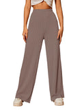 Toplot Women'S Ribbed Knit Wide-Leg Pants(Jqrd-Trouser-5252- Brown-30),Brown,30,B0F296RNH4