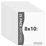Somime 25 Pack Backing Boards Only - 8x10 Uncut White Mats Matboards, Acid Free Backerboards for Art Prints, Ideal for Photos/Pi