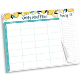 bloom daily planners Horizontal Weekly Magnetic Meal Planning Pad for Fridge with Tear-Off Grocery Shopping List - Hanging Food/