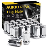 MIKKUPPA M14x1.5 Lug Nuts - Replacement for Chevy Silverado, Ford, GMC Aftermarket Wheel - 24pcs Chrome Seat Wide 23mm Closed En