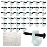 Moicstiy 50 Pack White Down Wall Clips, Wire Shelf Loop Clips for Wire Shelving, Plastic Closet Shelves Clips