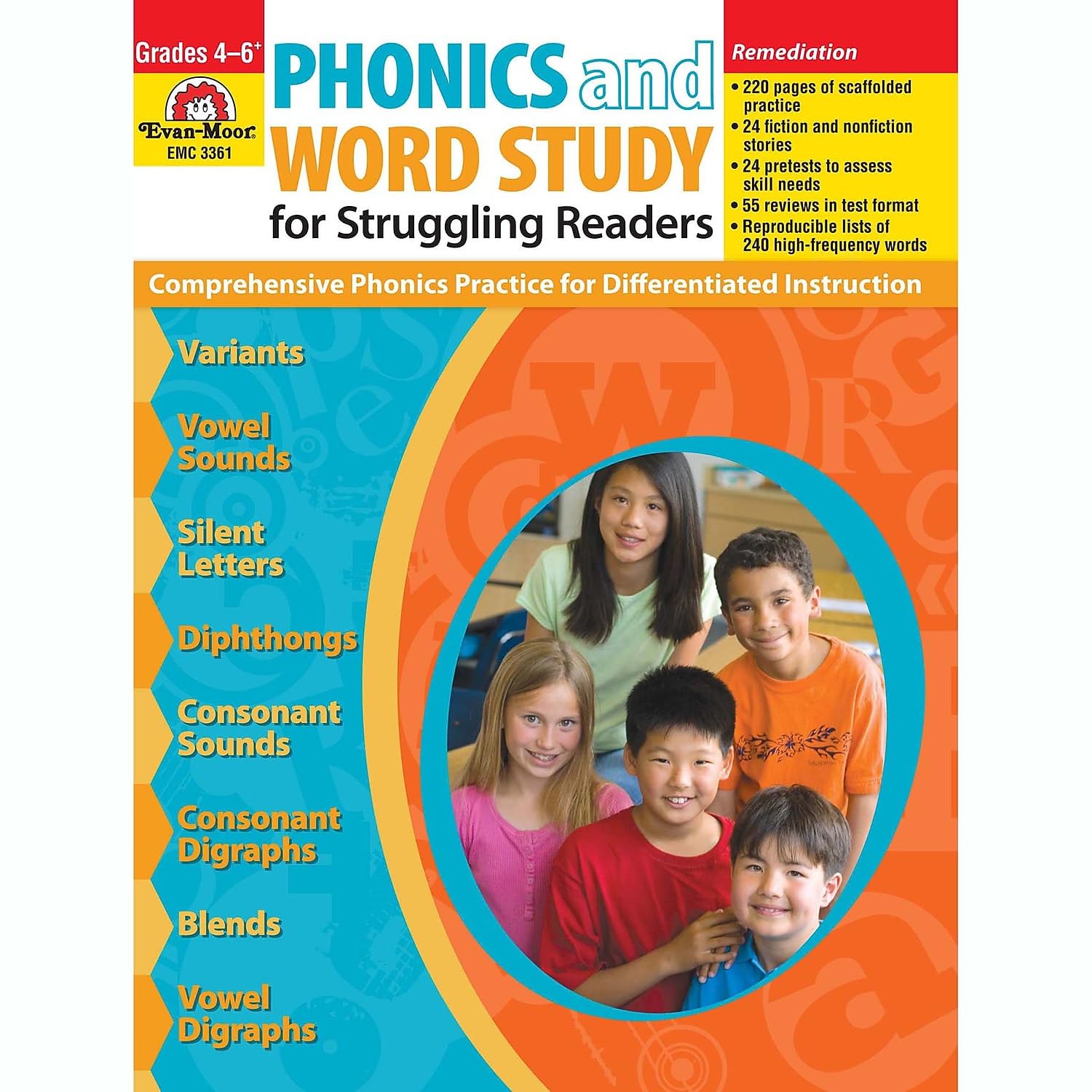 Evan-Moor EMC3361 Phonics and Word Study for Struggling Readers Book