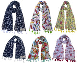 Fusfus WomenS Printed Chiffon Scarves And Stoles, Free Size(Multicolour, Fs1583) Pack Of 6 (Multicolor4)
