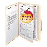 Smead 18700 Manila Classification Folders with 2/5 Right Tab Legal FourSection 10/Box