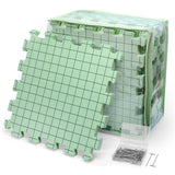 CraftyManor 9 PCS Thick Blocking Mats for Knitting & Crochet Projects, with 50 T-Pins, Green