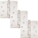 Stone Harbor Hardware 4 Door Hinges, 1/4 Radius Corner, Satin Nickel, 3-Pack