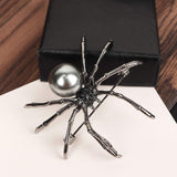 ROSTIVO Spider Brooch Pins for Women and Men Witch Jewelry Halloween Pin Accessories (Dark Silver)