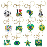 Nosiny 12 Pack Brazil Keychains Souvenir Brazil Acrylic Keychain Bulk Travel Gift for Brazilians City Souvenirs Gift for Party G