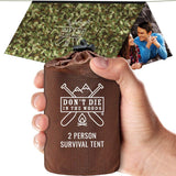 World's Toughest Ultralight Survival Tent 2 Person Mylar Emergency Shelter Tube Tent + Paracord Year-Round All Weather Protect