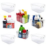Clear Plastic Storage Bins - Perfect for Kitchen or Pantry Organization and Storage, Fridge and Cabinet Organizers