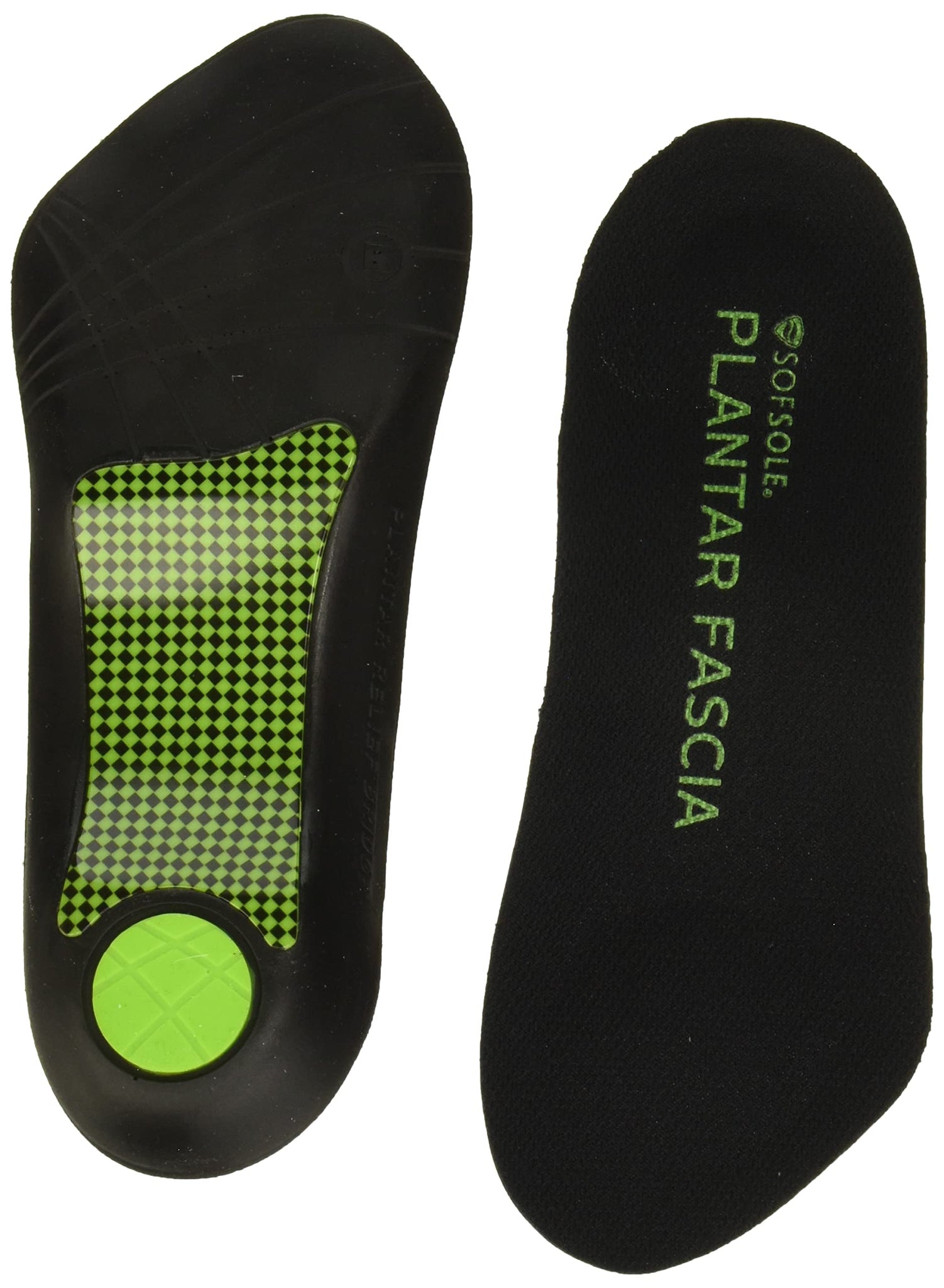 Sof Sole Womens Plantar Fascia Support 3/4 Length Insole, Black, 5-11 Us