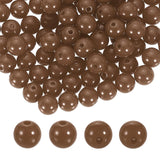 HARFINGTON 100pcs Deep Brown Acrylic Round Beads 10mm Dia 1.9mm Hole Plastic Resin Smooth Balls Loose Bead for Jewelry Making Br