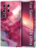 Btscase for Samsung Galaxy S24 Ultra Case, [Military Grade Drop Tested] Marble Pattern Design Slim Rugged Shockproof Women Girls