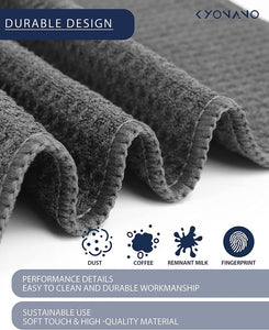 KYONANO Barista Micro Cleaning Towels 4 Pack - Make The Perfect Coffee or Espresso - Coffee Accessories for Barista to Clean Ste