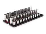TEKTON 1/2 Inch Drive 6Point Socket Set with Rails, 52Piece (3/81 in., 1024 mm) | SHD92213