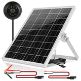 Solar Panel Kit 25W 12V Solar Battery Trickle Charger Maintainer, Built-in Waterproof PMW Controller, Adjustable Mount Bracket f