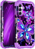 Hekodonk for Galaxy A14 5G Case,Three Layer Heavy Duty Shockproof Protection Hard Plastic+Soft Silicone Full Body Drop Protectiv