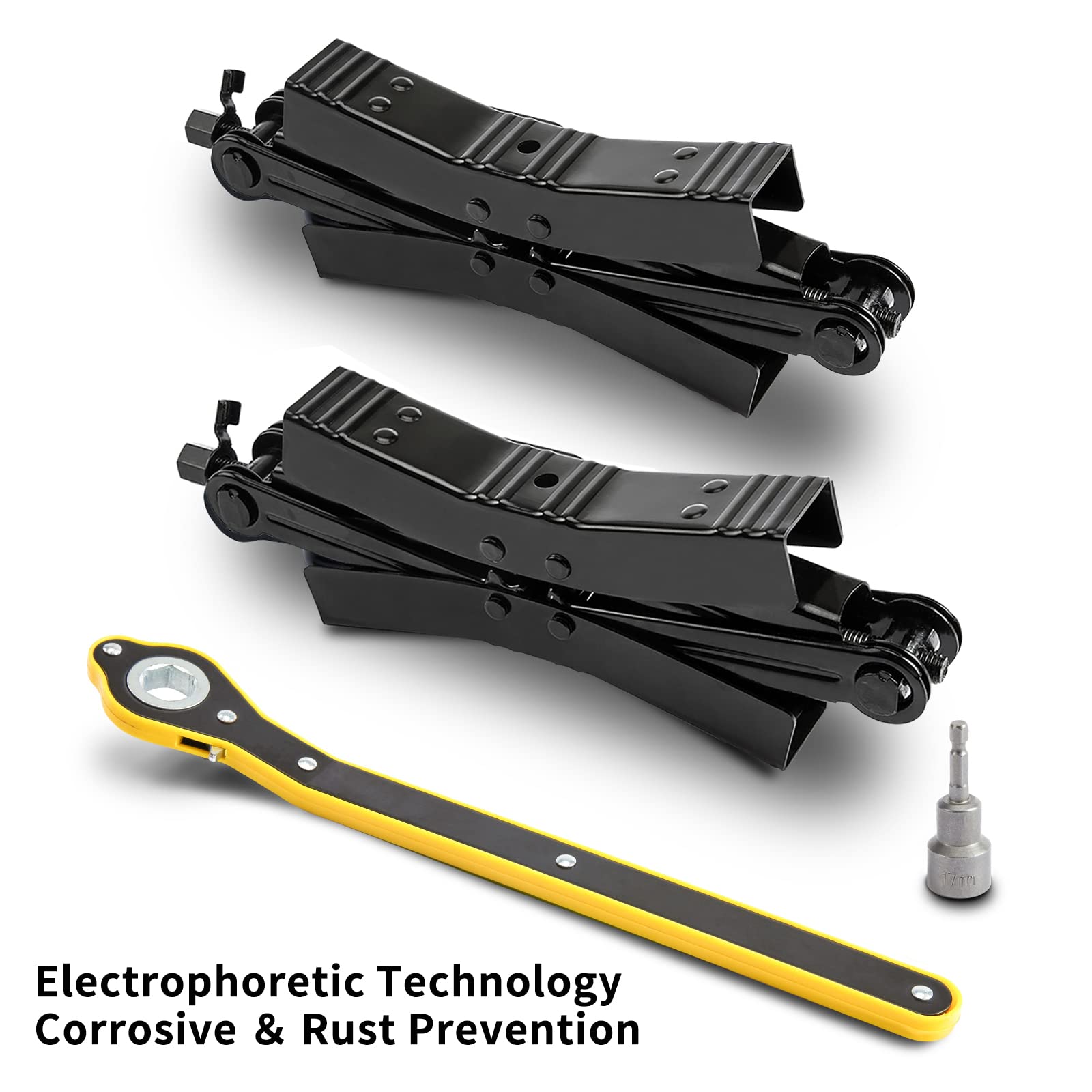Camper Wheel Chock Stabilizer 2 Sets, Double Speed Heavy Duty Truck RV Tire Scissor Locking X Chock, Camper Accessories for Trav