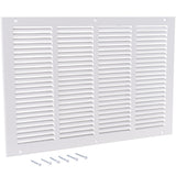 EZ-FLO 20 x 12 Inch (Duct Opening) Return Air Vent Cover for Wall or Ceiling, Solid Steel Return Air Grille, HVAC Vent Cover, Wh