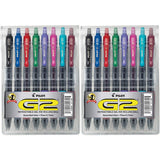 Pilot : G2 Retr Gel Ink Roller Ball Pen, CR Brl, 8 Asstd Ink Colors, Fine, 8/pk : Sold as 2 Packs of 8 / Total of 16 Eac