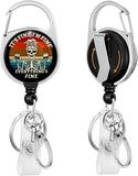 Its Fine Im Fine Everythings Fine Funny Badge Reel Holder Retractable Heavy Duty with 360 Swivel Carabiner Belt Clip, Nurse N