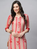 Anni Designer Women'S Cotton Blend Straight Printed Kurta With Pant (Dania Red-Nw_M_Red_Medium),Red,M,,,