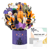 GREETING ART Halloween Cards, Pop Up Halloween Decorations, Ghosts & Pumpkins,3D Paper Flower Bouquet Greeting Card Gifts for Wo