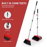 BSKLIN Broom and Dustpan Set, Broom Dustpan Combo Set Home Commercial Cleaning Supplies Angle Broom with Long Handle Perfect for