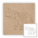 NameHaus Traditional Elephant Art | DIY Wood Painting for Adults, Sri Lankan Ethnic Motif, Painting Template for Canvas & Furnit