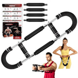 Twister Arm Trainer, 30-120 lbs Adjustable Twister Arm Chest Exerciser with 2/4 Spring & Poster for Men & Women, Detachable Powe