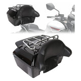 KUAFU 50L Motorcycle Trunk w/Backrest Tail Light Luggage Rack Compatible with Yamaha Honda Harley Davidson Suzuki Vulcan Univers