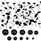 TOAOB 100pcs Black Glass Eyes Kits 3mm to 12mm Assorted Sizes for Crafts Needle Felting Bears Dolls Decoys Sewing