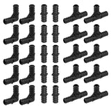 (Pack of 30) EFIELD 3/4 Poly PPSU Barb Crimp Pex Fitting Combo With Tees, Elbows, Couplings 10 PCS each(3/4 Inch)