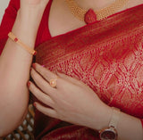 Flosive Womens Kanjivaram Silk Saree With Handloom Weaving Work With Blouse (Red Rr)