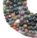 60PCS 6MM Natural Colorful Indian Agate Stone Beads Round Loose Beads for welry Making DIY Bracelet Necklace Accessory 15