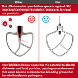 Flat Beater Replacement for KitchenAid 7/8 Qt. Bowl-Lift Stand Mixers/Polished 18/8 Stainless Steel Paddle Accessories/No coatin