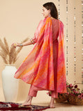 Gosriki Women'S Cotton Blend Embroidered Straight Kurta With Pant & Dupatta (Lily Peach-Gs_S_Peach_Small),Peach,,B0CJY73GJR