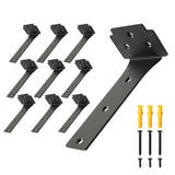 Redunest Floating Shelf Brackets,10 Pack Heavy Duty L Brackets for Shelves, 6 Inch Black Stainless Steel Countertop Support Brac