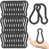 EPHECH 30PCS 4 Black Heavy Duty Spring Snap Hook, M10 3/8 Galvanized Steel Snap Hook Carabiner Quick Link Carabiner Clip, 500LBS