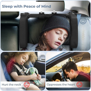 Yoocaa Car Headrest Pillow, Road Pal Headrest, Adjustable Car Seat Head Neck Support, U Shaped Car Sleeping Pillow for Kids & Ad