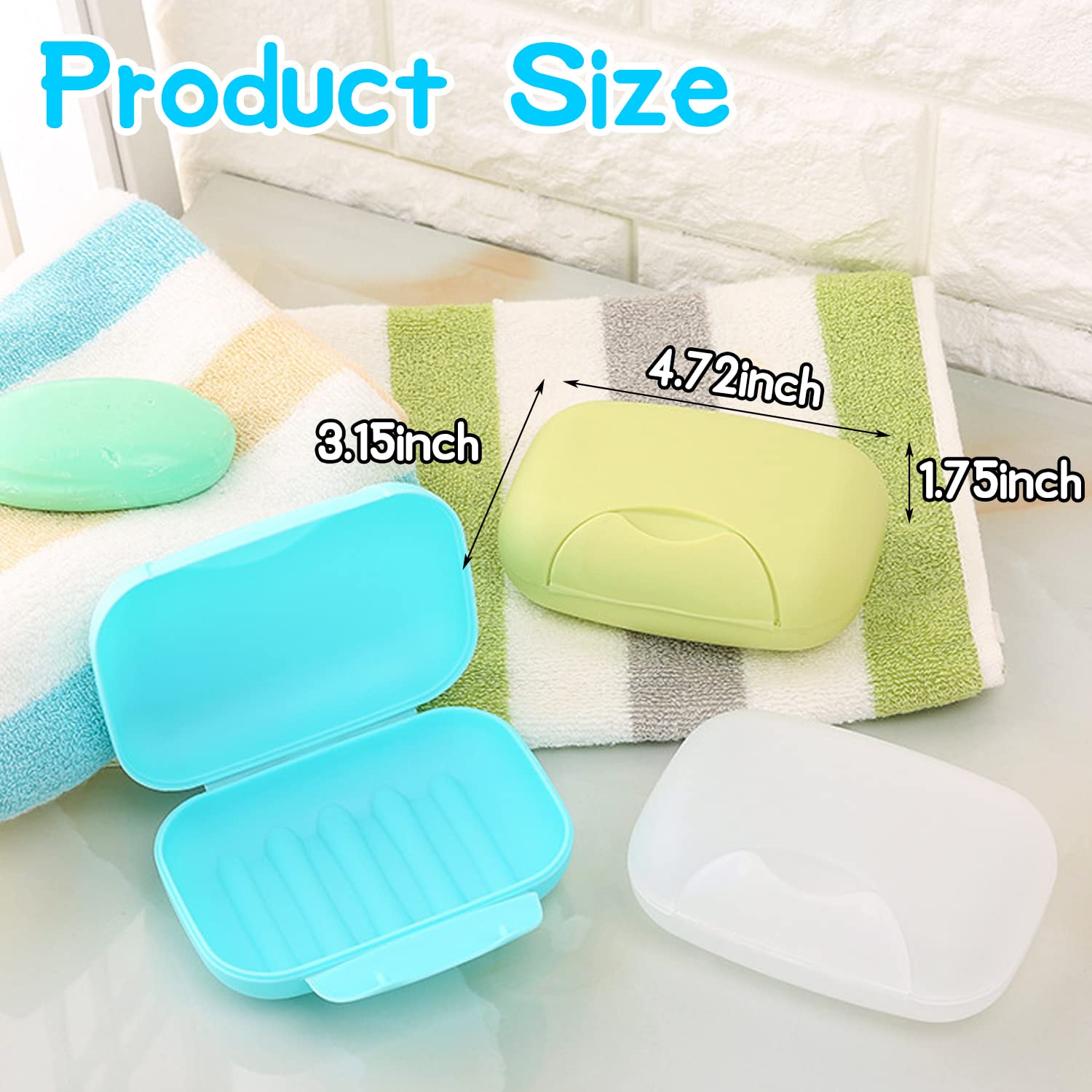 10 PCS Soap Box Holder,Plastic Travel Soap Dish,Portable Leak Proof Soap Case Container for Bathroom,Camping,Gym,Business Trip,1