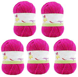 Clisil 250gram Sparkle Hot Pink Acrylic Yarn for Knit Crochet Projects - Metallic DIY Blanket Beanie Doll Shining Yarn