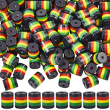 SOFPLATE 1 Box 200Pcs Rasta Beads Striped Beads 8mm Column Opaque African Jamaica Cylinder Juneteenth Black Red Green Yellow Col